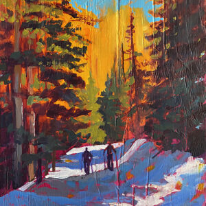 Ski Trail on Wood 16x20